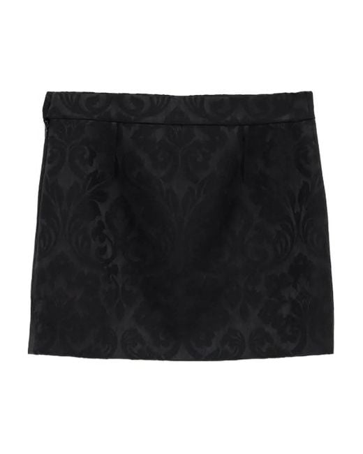 Chloé Black Damask-Pattern Skirt