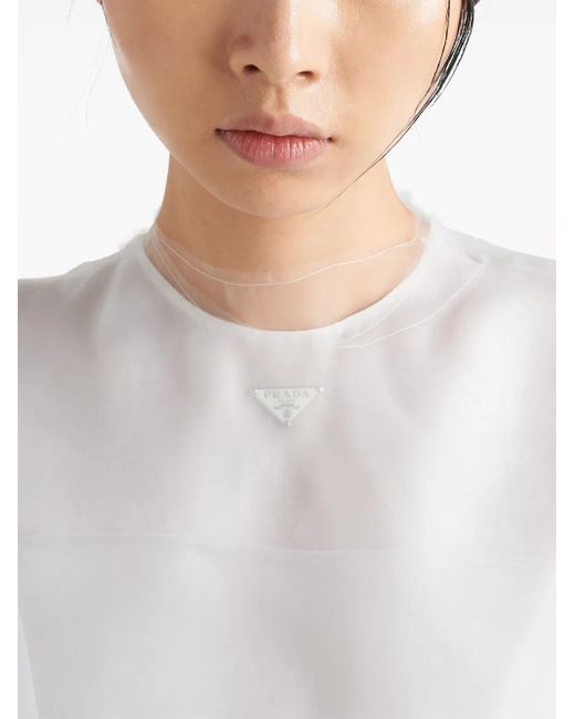 Prada White Technical Voile Dress