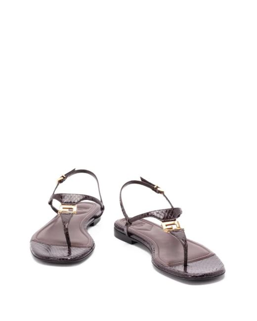 Sandali Con Suola Piatta Ffold di Fendi in Brown