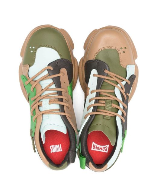 Camper Green Karst Panelled Sneakers