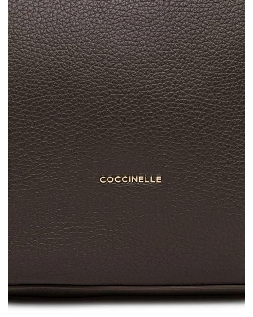 Coccinelle Brown Nory Grained-Leather Tote Bag