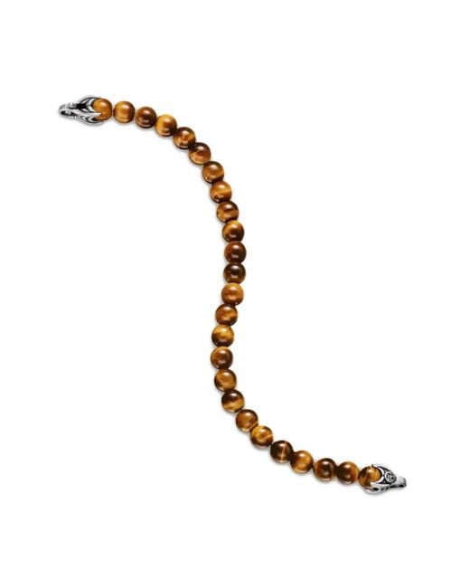 David Yurman Brown Sterling Spiritual Beads Bracelet (8Mm) for men