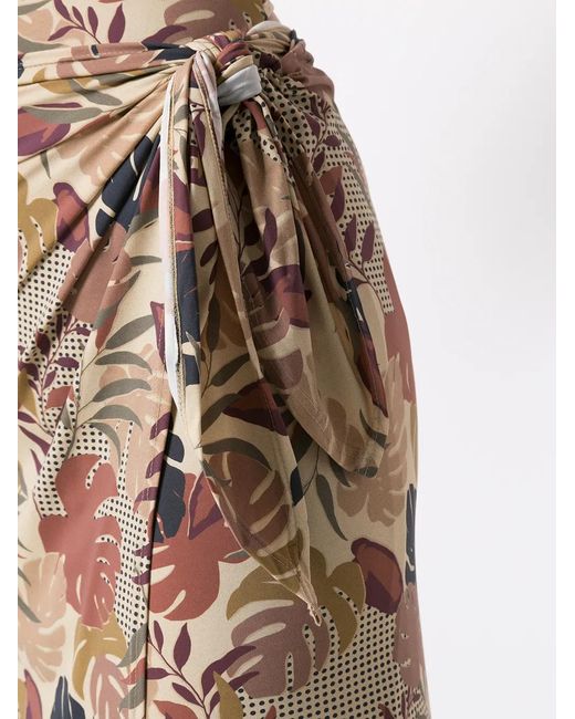 Amir Slama Multicolor Palm Leaf Print Maxi Dress