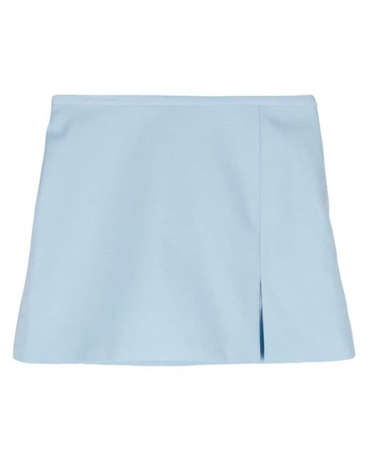 Mach & Mach Blue Slit Detail Knitted Miniskirt
