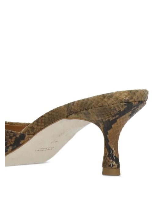 The Seller Metallic Snakeskin-Effect Open-Toe Sandals