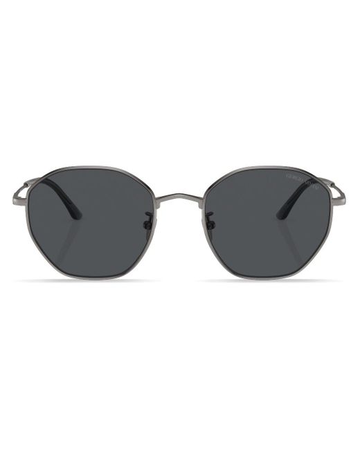 Giorgio Armani Gray Tinted-lens Geometric-frame Sunglasses for men