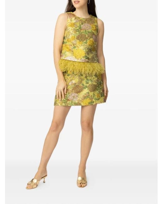 Cara Cara Yellow Bea Floral Mini Skirt