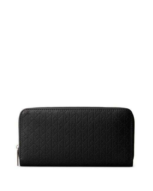 Calvin Klein Black Perforated-Monogram Zip-Around Wallet
