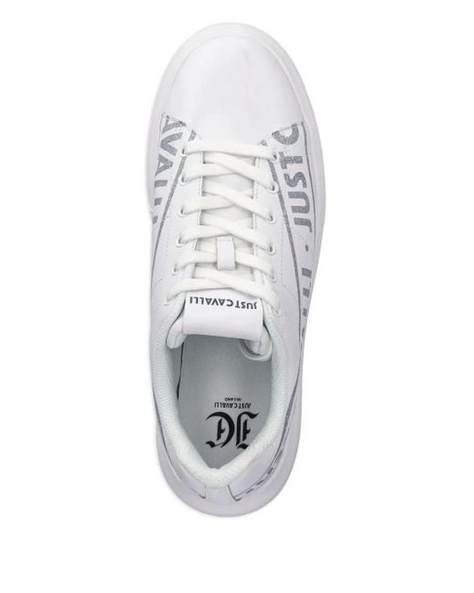 Just Cavalli White Logo-Detail Low-Top Sneakers for men