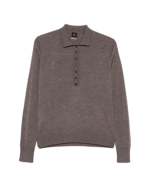 Pinko Brown Vaduz Wool Polo Top