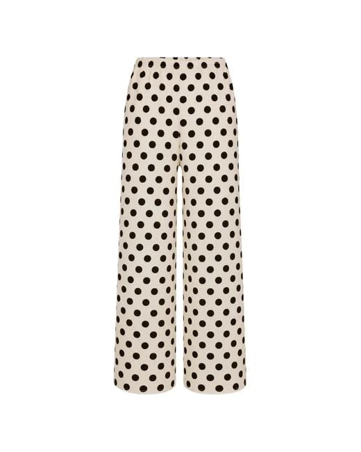 Simon Miller White Nella Polka-Dot Wide-Leg Trousers