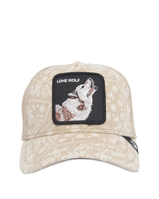 Goorin Bros Natural Lone Wolf Paisley-Print Trucker Cap for men