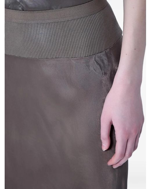 Rick Owens Black Mini Ribbed-Waistband Skirt
