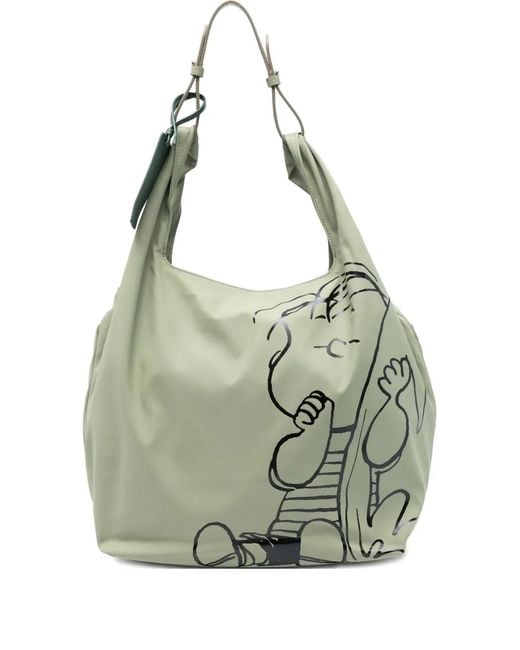 Coccinelle Gray X Peanuts Nº10 Graphic-Print Shoulder Bag