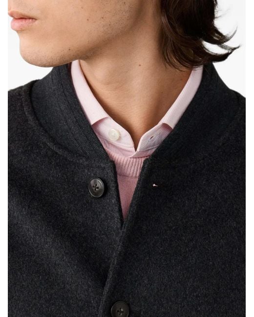 Hackett Black Button-Up Bomber Jacket for men