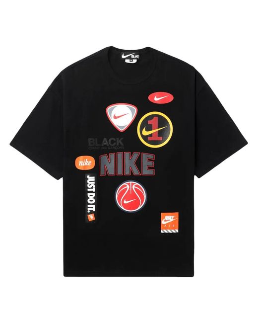 COMME DES GARÇON BLACK Black Logo-Print Cotton T-Shirt