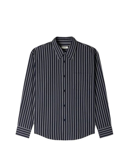 Sandro Blue Striped Cotton Shirt for men