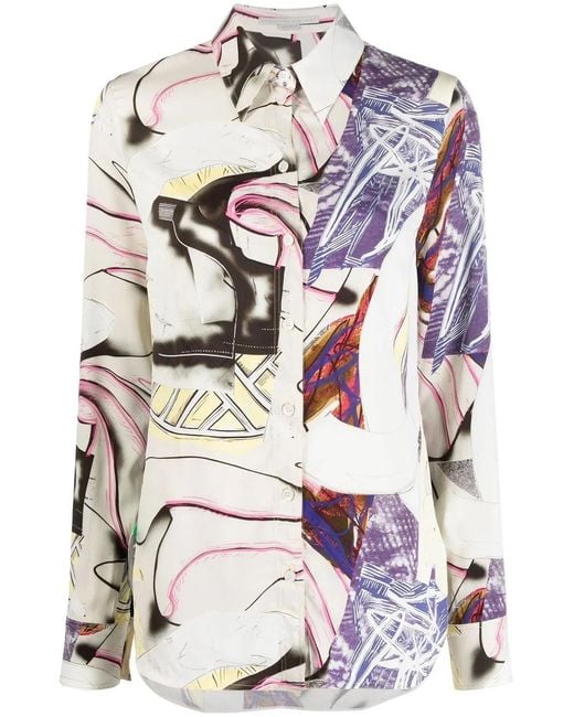 Stella McCartney White Abstract Print Buttoned Shirt