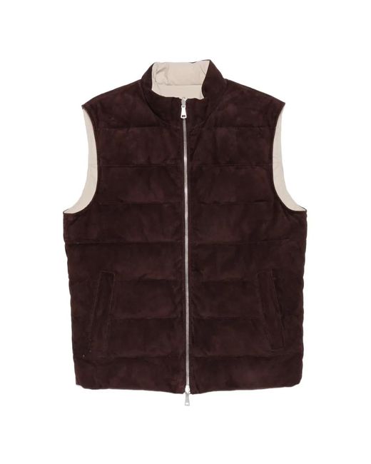 Eleventy Purple Suede Gilet for men