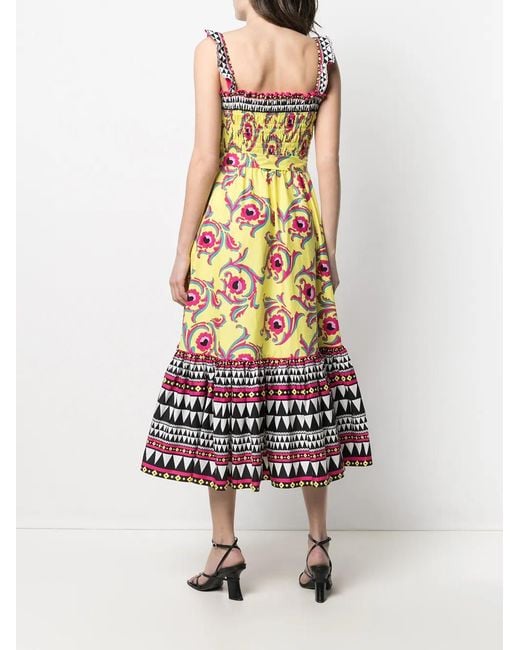 LaDoubleJ White Floral Print Mid-Length Dress