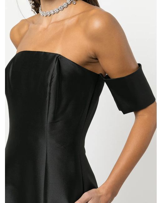 Sachin & Babi Black Agyness Hi-Lo Strapless Gown