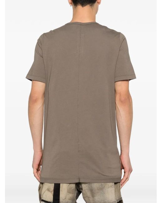 Rick Owens Gray Level T Graphic-Print Ribbon-Detail T-Shirt for men