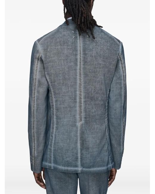 Maison Margiela Blue Double-Dyed Single-Breasted Blazer for men