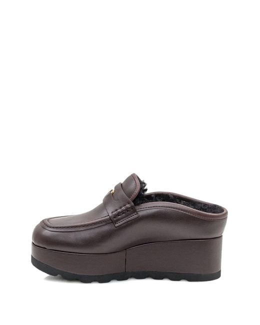 Stella McCartney Brown Elyse Alter Mat Platform Mules