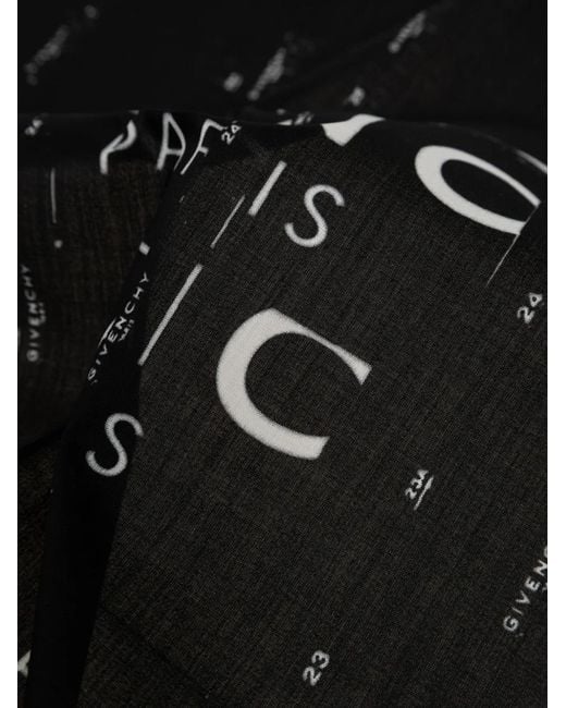 Givenchy Black Logo-Print Square Scarf for men