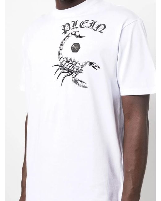 Philipp Plein White Chest Logo-Print Detail T-Shirt for men