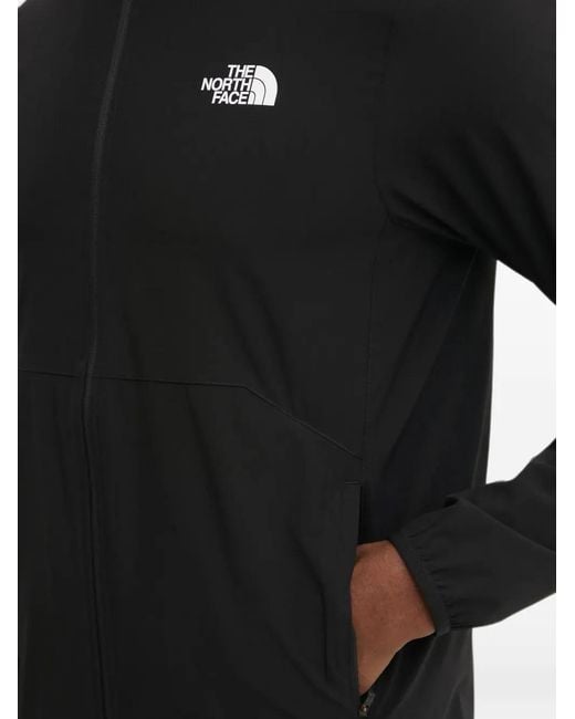 The North Face Black Logo-Print Zip-Up Hoodie for men