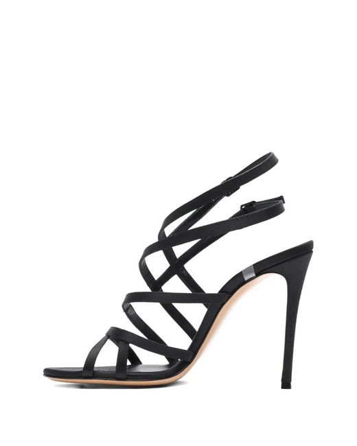 Casadei Black 100Mm Strapped Heeled Sandals