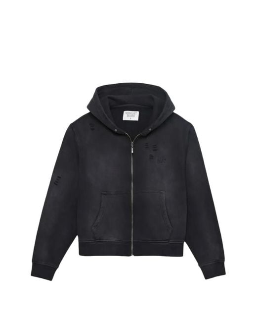 MIDNIGHT RODEO Black Essential Full-Zip Hoodie for men