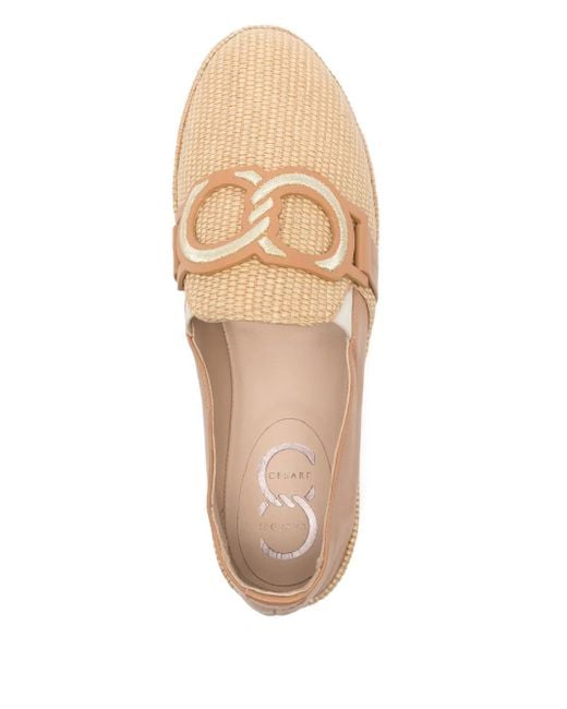 Casadei Natural Embroidered Espadrilles