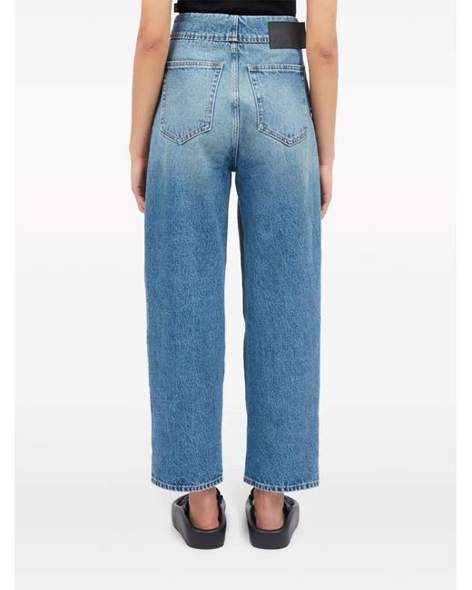 MM6 by Maison Margiela Blue Wide-Leg Cotton Jeans