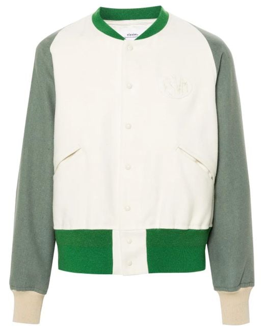 Visvim Filz-Collegejacke Mit Logo-Patch in Green für Herren