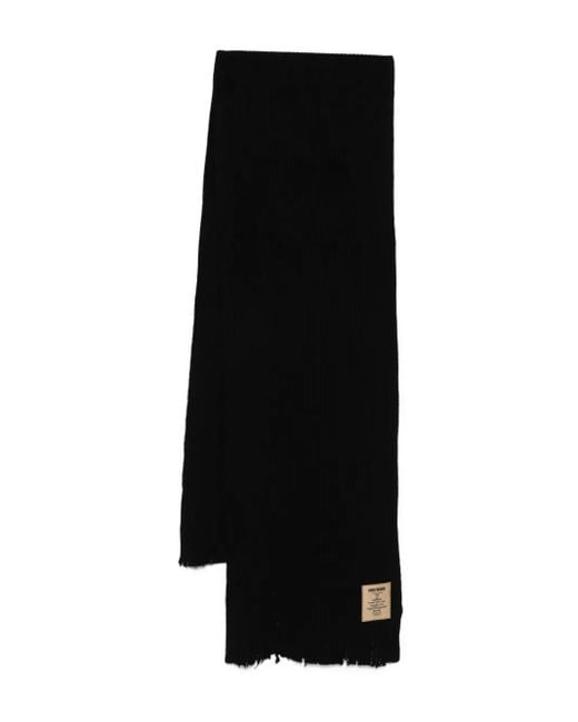 Uma Wang Black Ribbed Cashmere Scarf