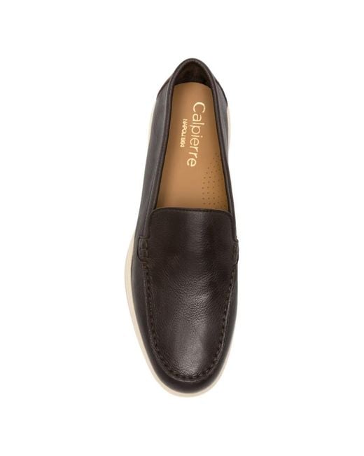 Calpierre White Leather Loafers for men