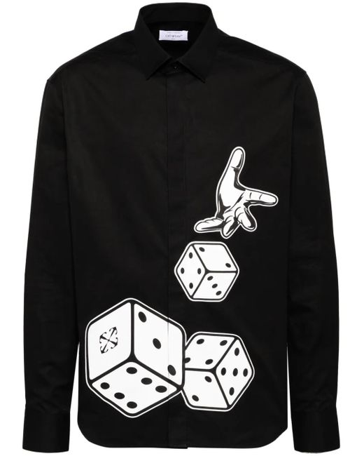 Off-White c/o Virgil Abloh Black Dice-Print Shirt for men