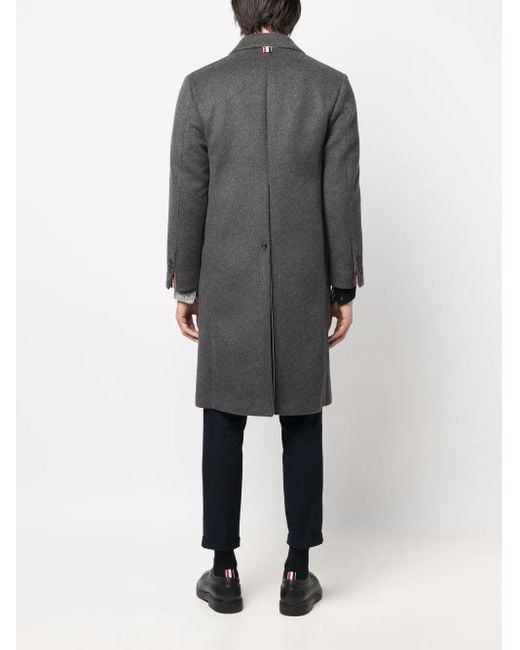 Thom Browne Gray Single-Breasted Coat for men