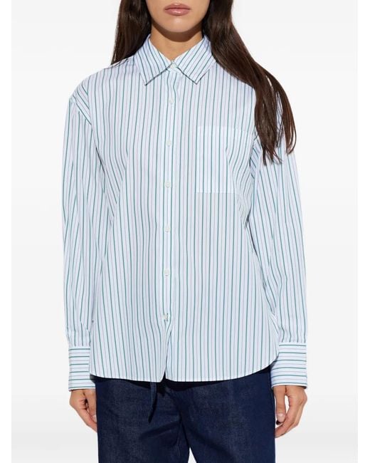 Rag & Bone Blue Striped-Pattern Shirt