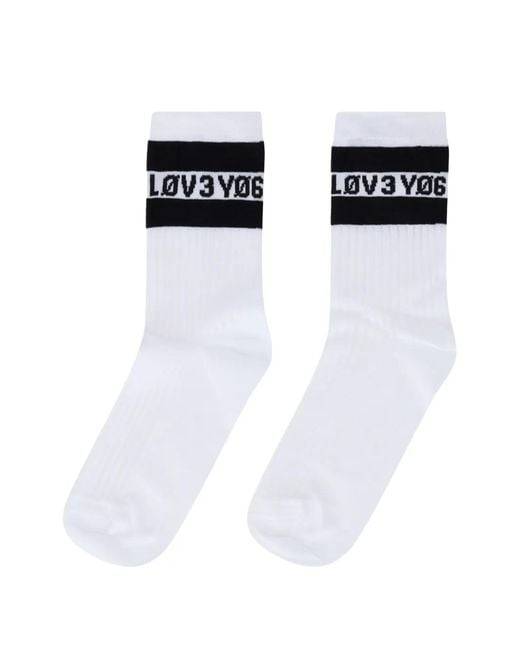 RED Valentino White Stripe Socks