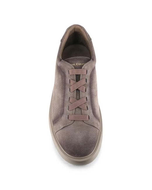 Officine Creative Gray Logo-Print Suede Sneakers for men