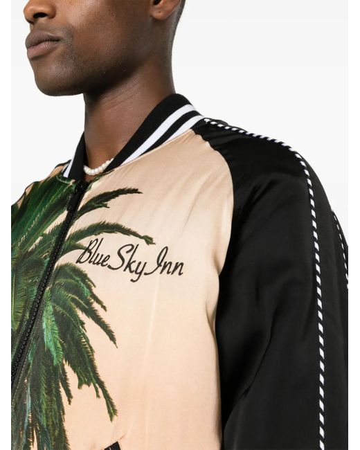 BLUE SKY INN Black Graphic-Print Bomber Jacket for men