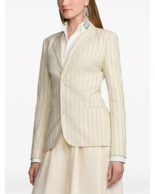 Ralph Lauren Natural Skye Pinstripe-Print Blazer