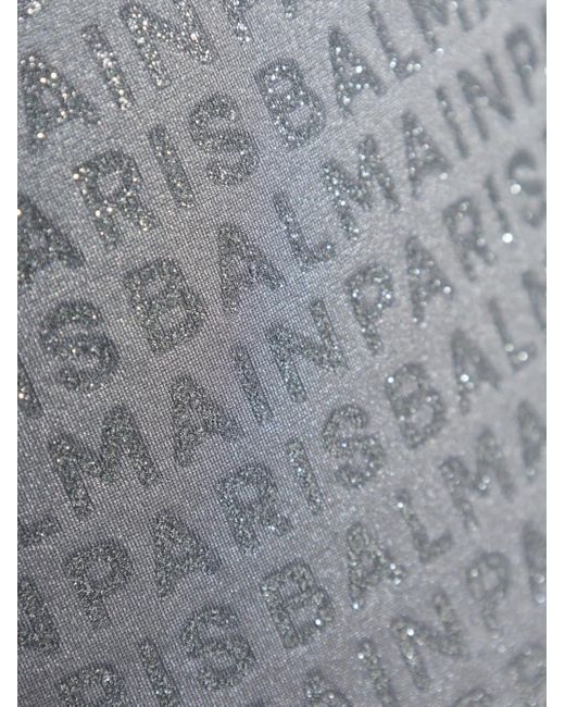 Balmain ロゴ ワンピース水着 Gray