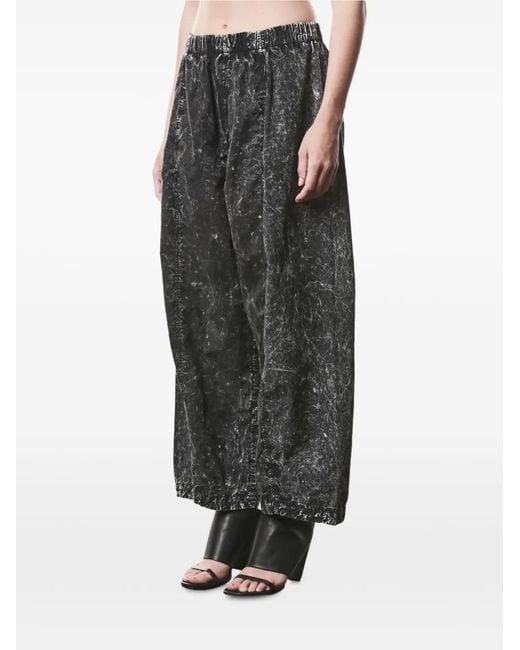 Thom Krom Gray Marble-Print Trousers