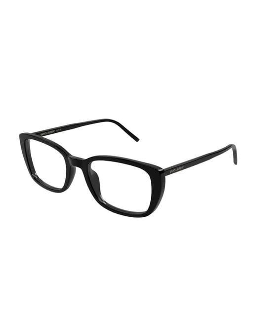 Saint Laurent Black Rectangle-Frame Glasses