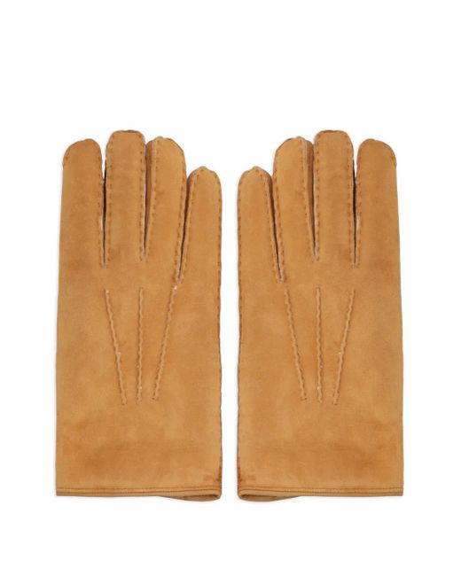 Guantes Hideko de ante Moorer de hombre de color Brown
