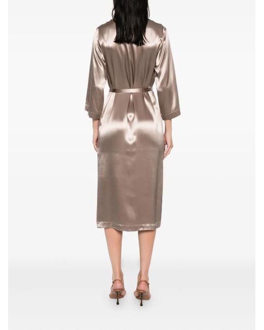 Peserico Pink Satin Midi Dress